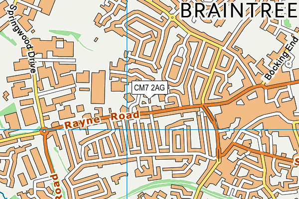 CM7 2AG map - OS VectorMap District (Ordnance Survey)