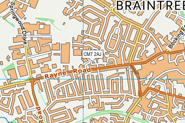 CM7 2AJ map - OS VectorMap District (Ordnance Survey)