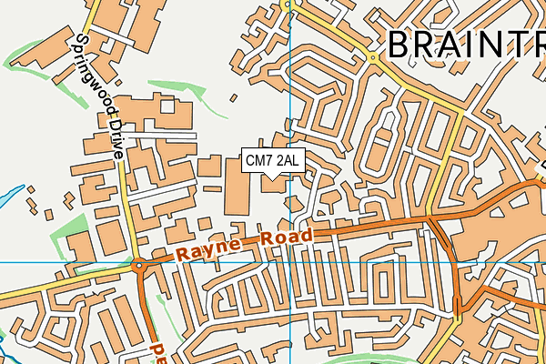 CM7 2AL map - OS VectorMap District (Ordnance Survey)