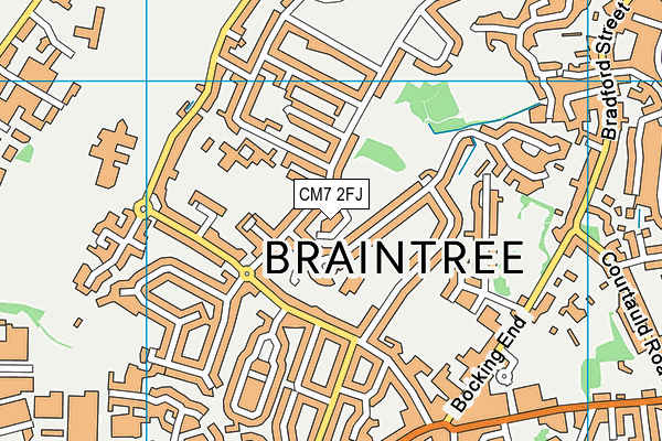 CM7 2FJ map - OS VectorMap District (Ordnance Survey)