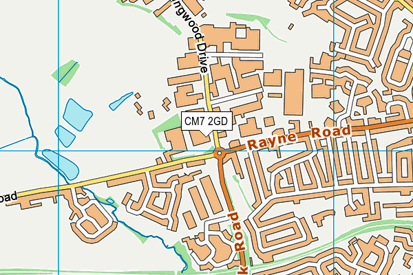 CM7 2GD map - OS VectorMap District (Ordnance Survey)