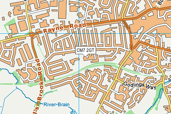 CM7 2GT map - OS VectorMap District (Ordnance Survey)