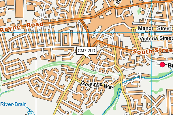 CM7 2LD map - OS VectorMap District (Ordnance Survey)