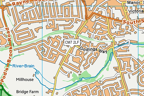 CM7 2LF map - OS VectorMap District (Ordnance Survey)