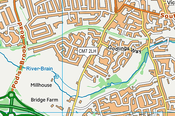 CM7 2LH map - OS VectorMap District (Ordnance Survey)