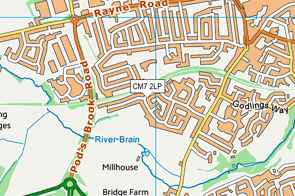 CM7 2LP map - OS VectorMap District (Ordnance Survey)