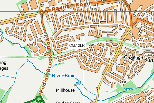 CM7 2LR map - OS VectorMap District (Ordnance Survey)