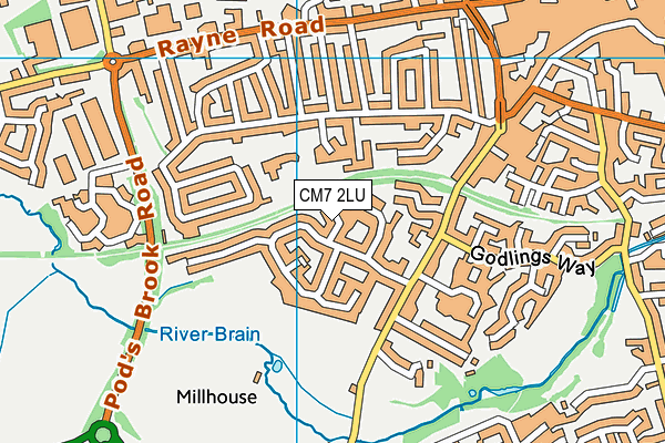 CM7 2LU map - OS VectorMap District (Ordnance Survey)