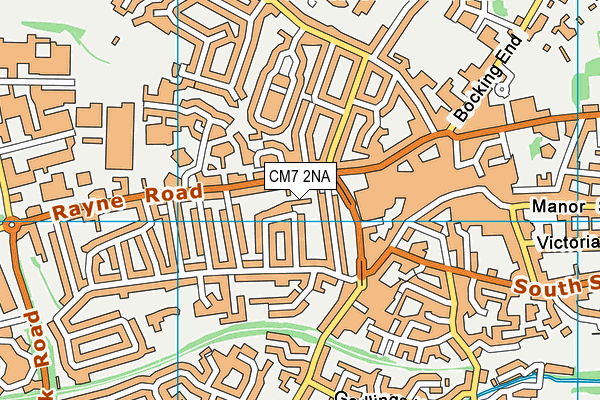 CM7 2NA map - OS VectorMap District (Ordnance Survey)