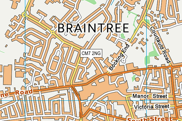 CM7 2NG map - OS VectorMap District (Ordnance Survey)