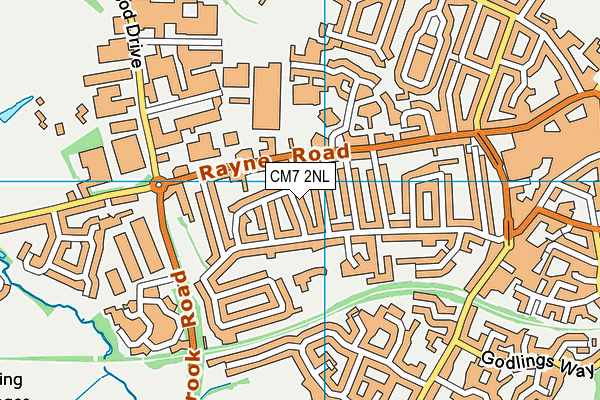 CM7 2NL map - OS VectorMap District (Ordnance Survey)