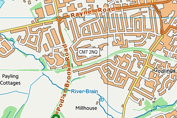 CM7 2NQ map - OS VectorMap District (Ordnance Survey)