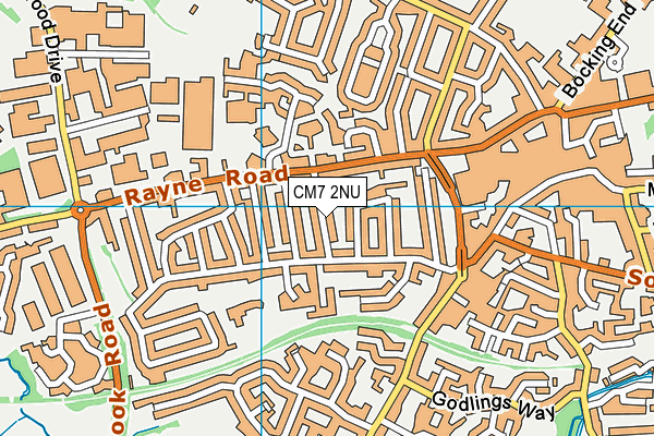 CM7 2NU map - OS VectorMap District (Ordnance Survey)