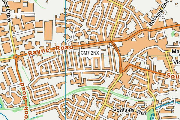 CM7 2NX map - OS VectorMap District (Ordnance Survey)