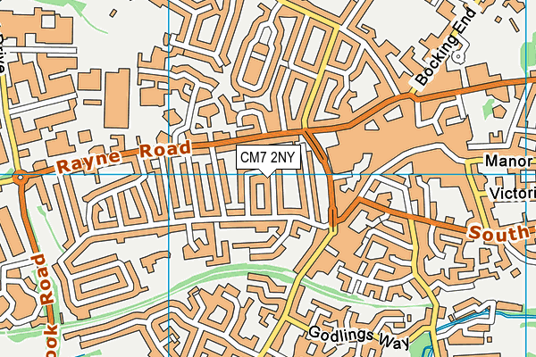 CM7 2NY map - OS VectorMap District (Ordnance Survey)