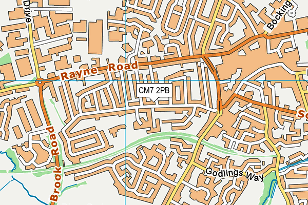 CM7 2PB map - OS VectorMap District (Ordnance Survey)