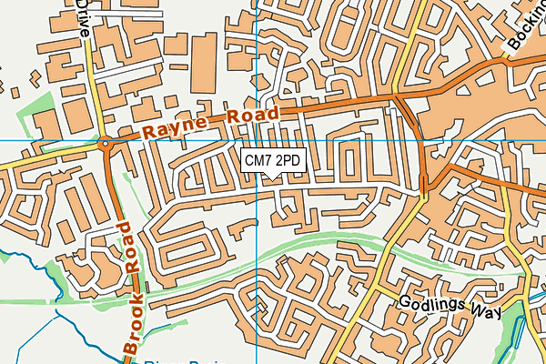 CM7 2PD map - OS VectorMap District (Ordnance Survey)