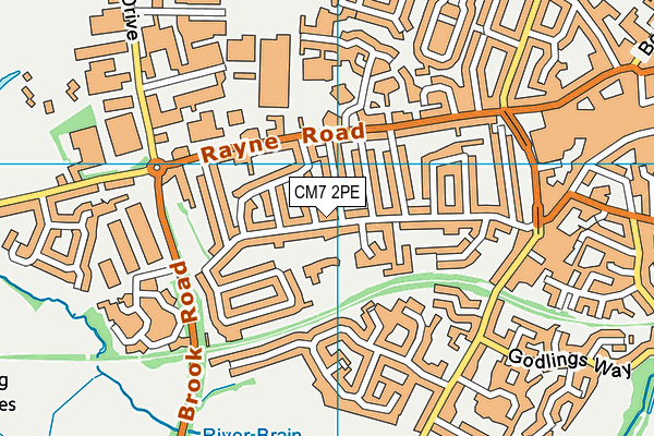 CM7 2PE map - OS VectorMap District (Ordnance Survey)