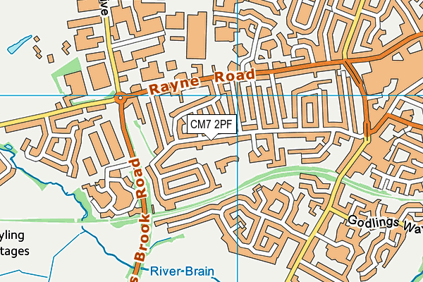 CM7 2PF map - OS VectorMap District (Ordnance Survey)