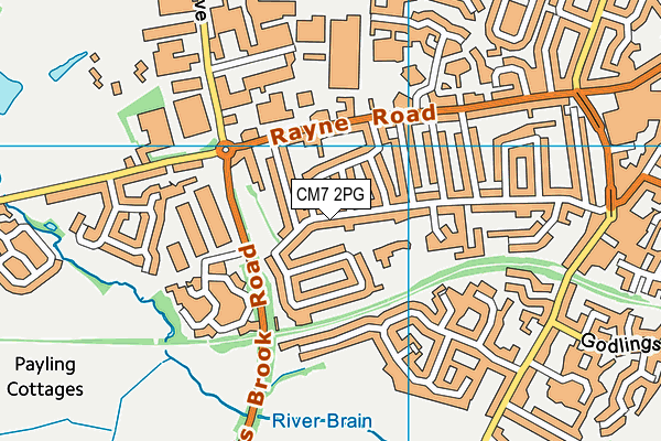 CM7 2PG map - OS VectorMap District (Ordnance Survey)