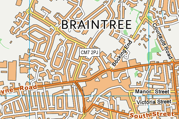 CM7 2PJ map - OS VectorMap District (Ordnance Survey)