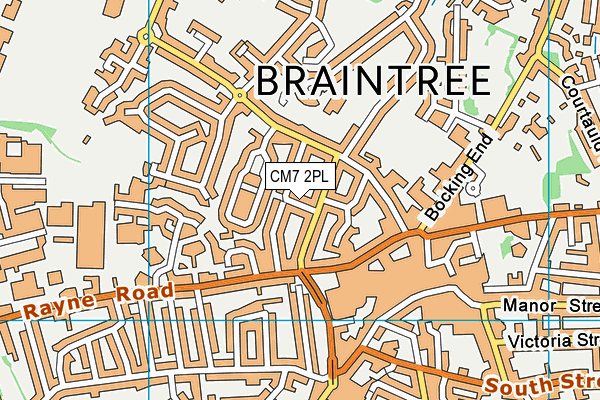 CM7 2PL map - OS VectorMap District (Ordnance Survey)