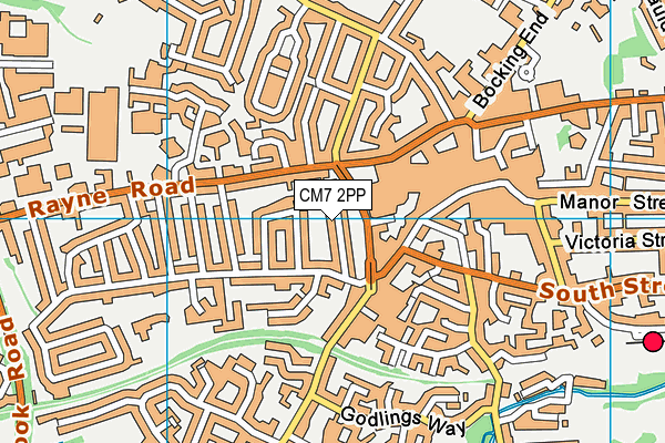 CM7 2PP map - OS VectorMap District (Ordnance Survey)