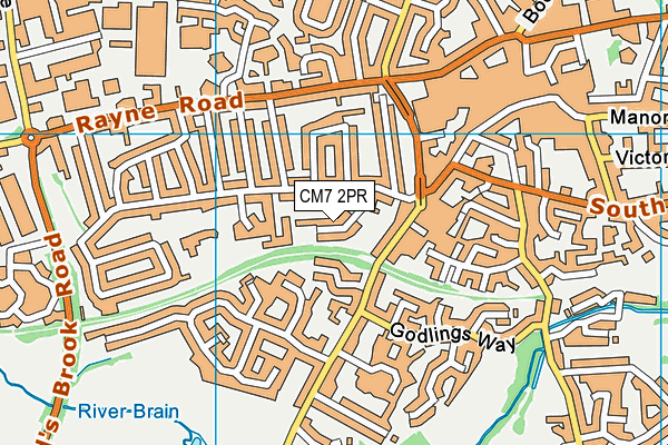 CM7 2PR map - OS VectorMap District (Ordnance Survey)