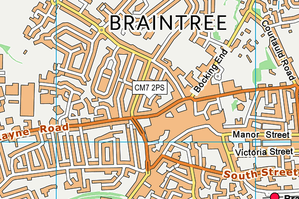 CM7 2PS map - OS VectorMap District (Ordnance Survey)