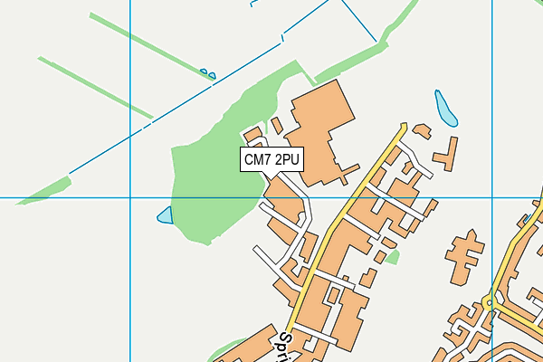 CM7 2PU map - OS VectorMap District (Ordnance Survey)