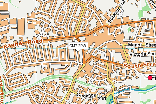 CM7 2PW map - OS VectorMap District (Ordnance Survey)