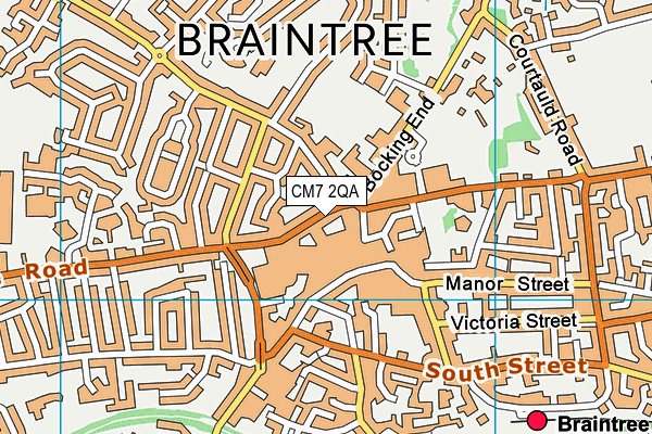 CM7 2QA map - OS VectorMap District (Ordnance Survey)