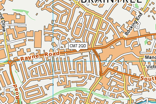 CM7 2QD map - OS VectorMap District (Ordnance Survey)