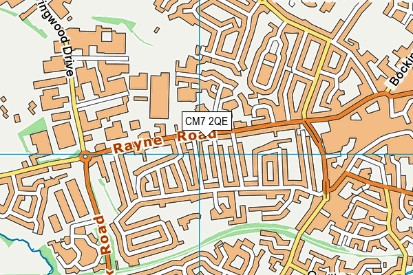 CM7 2QE map - OS VectorMap District (Ordnance Survey)