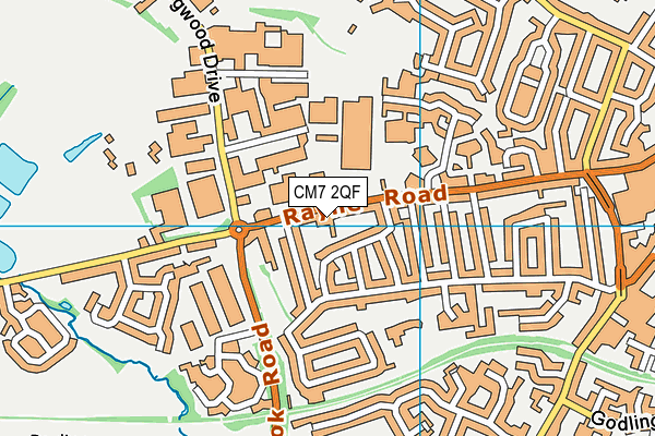 CM7 2QF map - OS VectorMap District (Ordnance Survey)