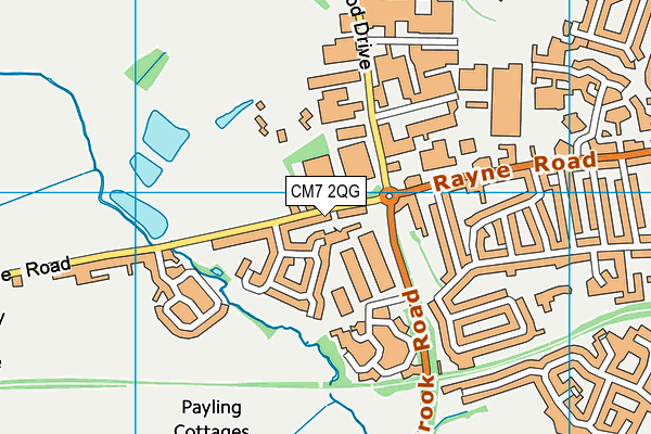 CM7 2QG map - OS VectorMap District (Ordnance Survey)