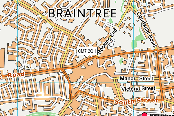 CM7 2QH map - OS VectorMap District (Ordnance Survey)