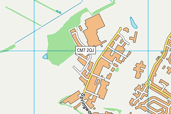 CM7 2QJ map - OS VectorMap District (Ordnance Survey)
