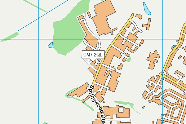 CM7 2QL map - OS VectorMap District (Ordnance Survey)