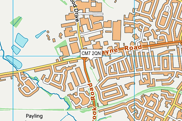 CM7 2QN map - OS VectorMap District (Ordnance Survey)