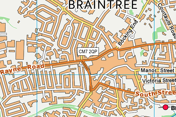 CM7 2QP map - OS VectorMap District (Ordnance Survey)