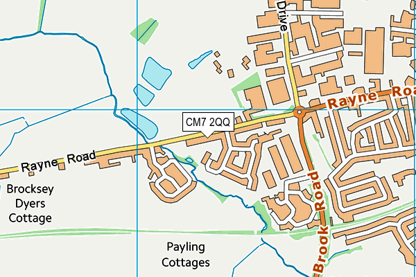 CM7 2QQ map - OS VectorMap District (Ordnance Survey)