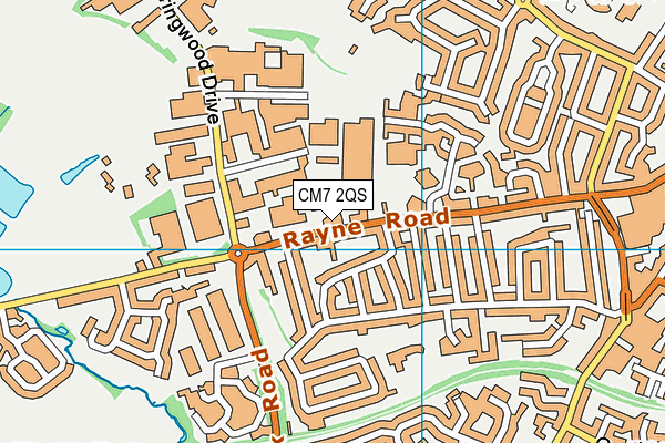 CM7 2QS map - OS VectorMap District (Ordnance Survey)