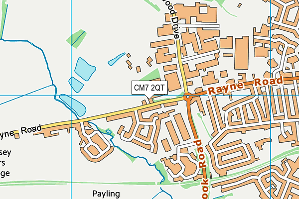 CM7 2QT map - OS VectorMap District (Ordnance Survey)