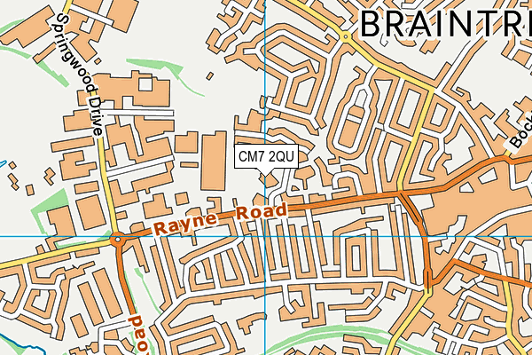 CM7 2QU map - OS VectorMap District (Ordnance Survey)