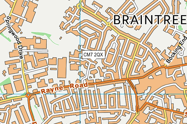 CM7 2QX map - OS VectorMap District (Ordnance Survey)