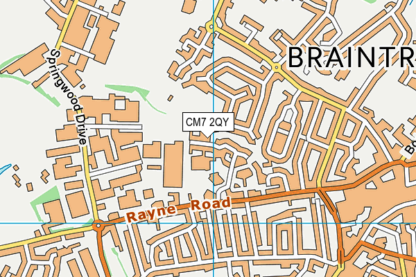 CM7 2QY map - OS VectorMap District (Ordnance Survey)