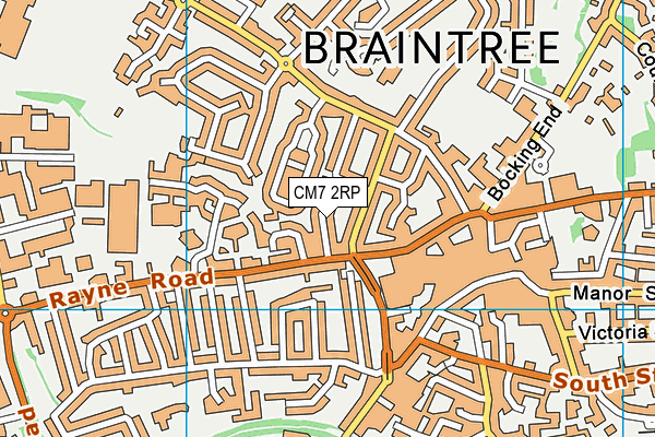 CM7 2RP map - OS VectorMap District (Ordnance Survey)