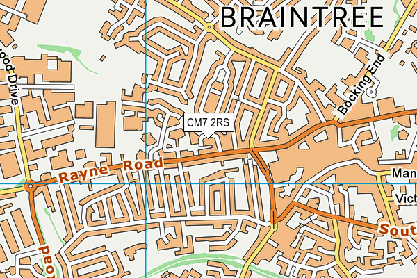 CM7 2RS map - OS VectorMap District (Ordnance Survey)