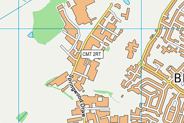 CM7 2RT map - OS VectorMap District (Ordnance Survey)